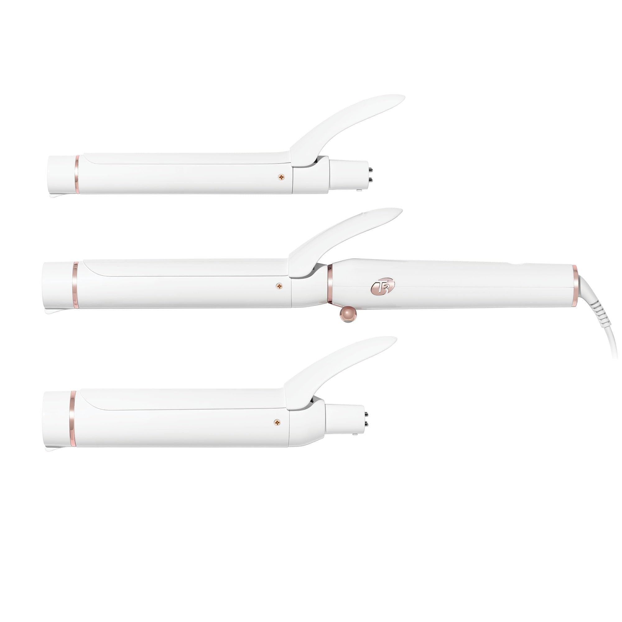 T3 Switch Kit Classic Trio Professional Interchangeable Curling Iron with 3 Ceramic Clip Barrels for Curling and Waving, 9 Adjus