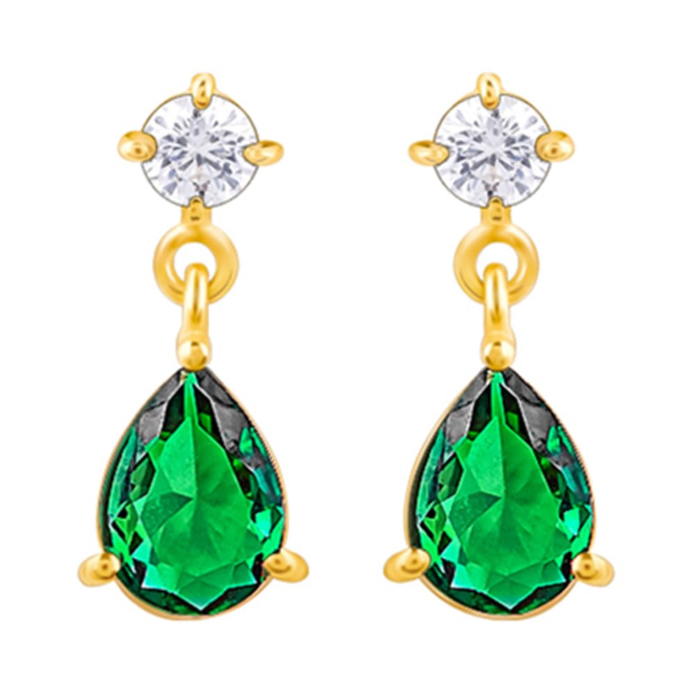 Giva 925 Silver Golden Green Enigma Earrings| Drops To Gift Women & Girls | With Certificate Of Authenticity And 925 Stamp | 6 M