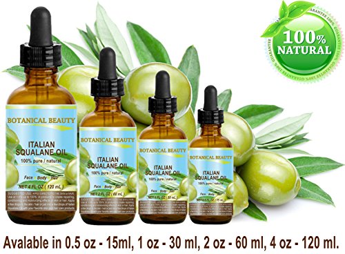 Botanical Beauty Natural Italian Squalane Moisturizer Oil For Face, Body And Hair, 4 Floz (120 Ml)