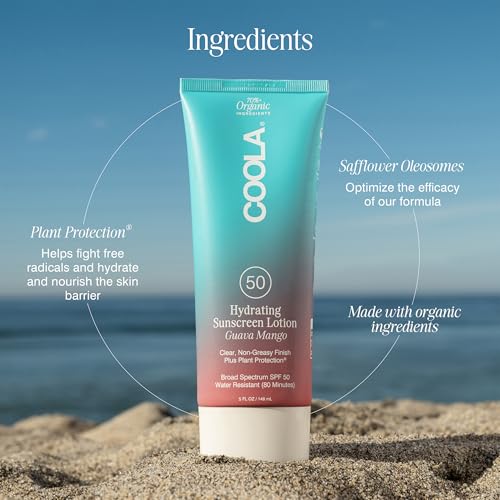 Coola Organic Sunscreen Spf 50 Sunblock Body Lotion, Dermatologist Tested Skin Care For Daily Protection, Vegan And Gluten Free,