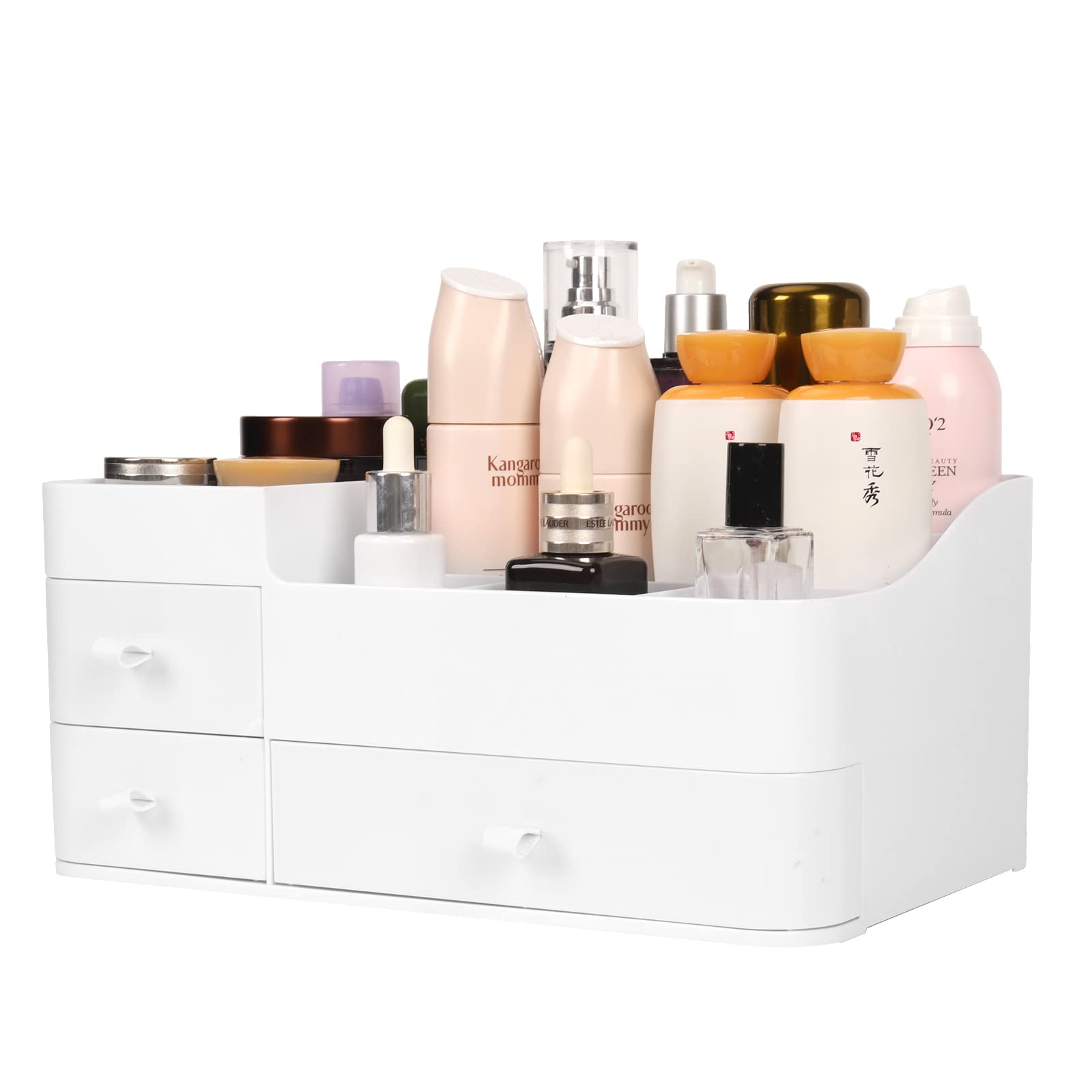 Btremary Makeup Organizer For Vanity, Large Capacity Desk Organizer With Drawers For Cosmetics, Lipsticks, Jewelry, Nail Care, S