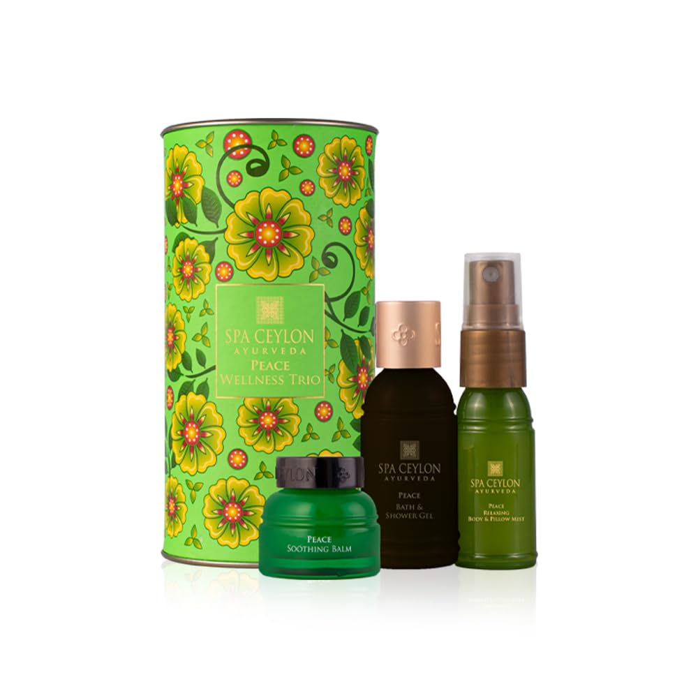 SPA CEYLON Peace Wellness Trio Set | Spa Essentials | Body Care | Ayurvedic | natural ingredients | Pampering Kit | Gifting