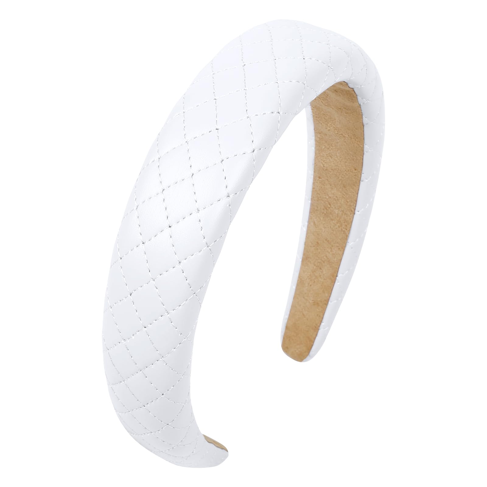1.37 Inch Leather Headbands for Women Headband Wide Padded Head Band No Slip Fashion Hair Band Thick Hair Hoops Hair Accessories