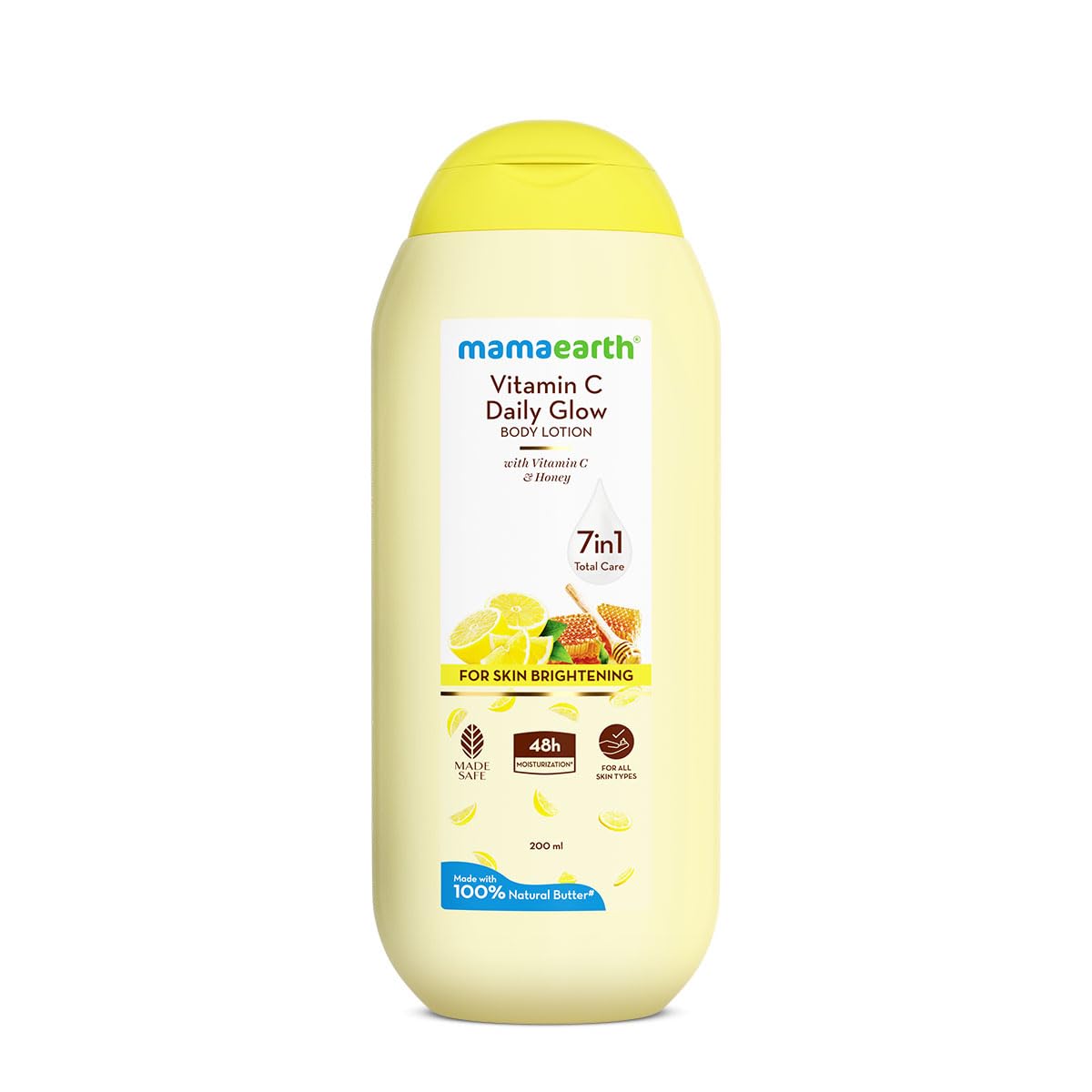 Mamaearth Vitamin C Daily Glow Body Lotion For Skin Brightening With Vitamin C & Honey 200Ml | Nourishes Dry Skin | 48 H Moistur