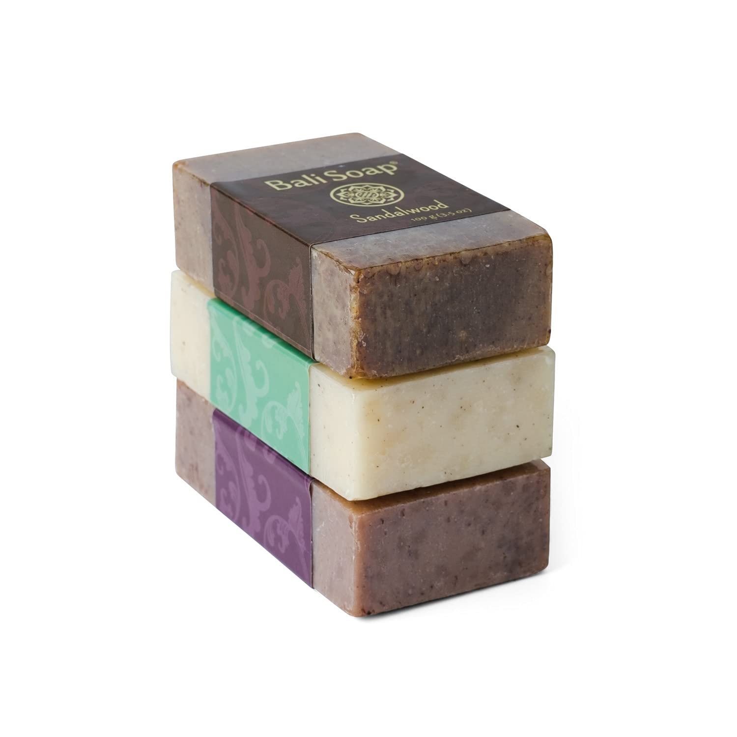 Bali Soap - Natural Soap Bar Gift Set, 3 pc Variety Pack, Sandalwood - Ylang-Ylang - Vanilla, Face or Body Soap, Best for All Sk