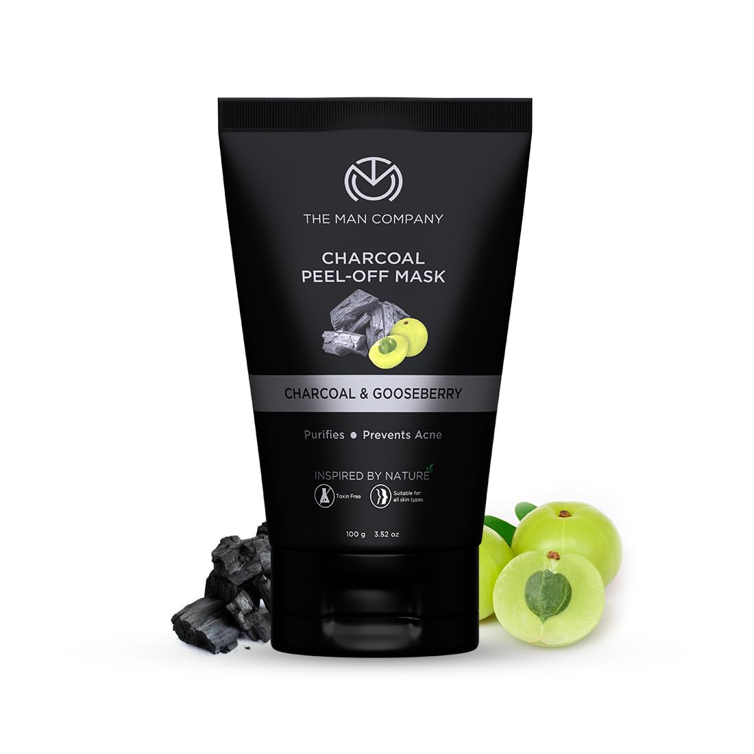 The Man Company Activated Charcoal Peel Off Face Mask For Man | Deep Cleansing | Blackhead/Whitehead & Dead Skin Removal | Parab