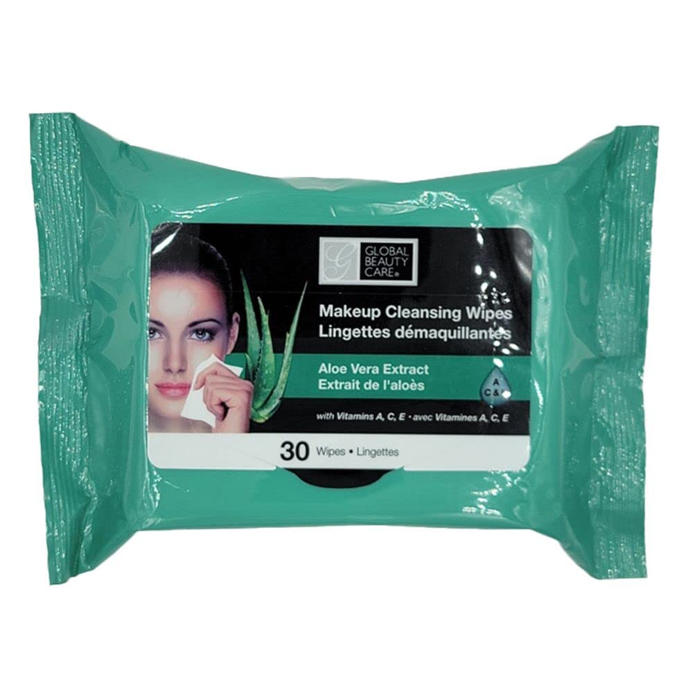 Global Beauty Care Cleansing Makeup Removal Wipes Bulk - Great For Travel Toiletries - 120 Count (4-Pack) (Aloe Vera)