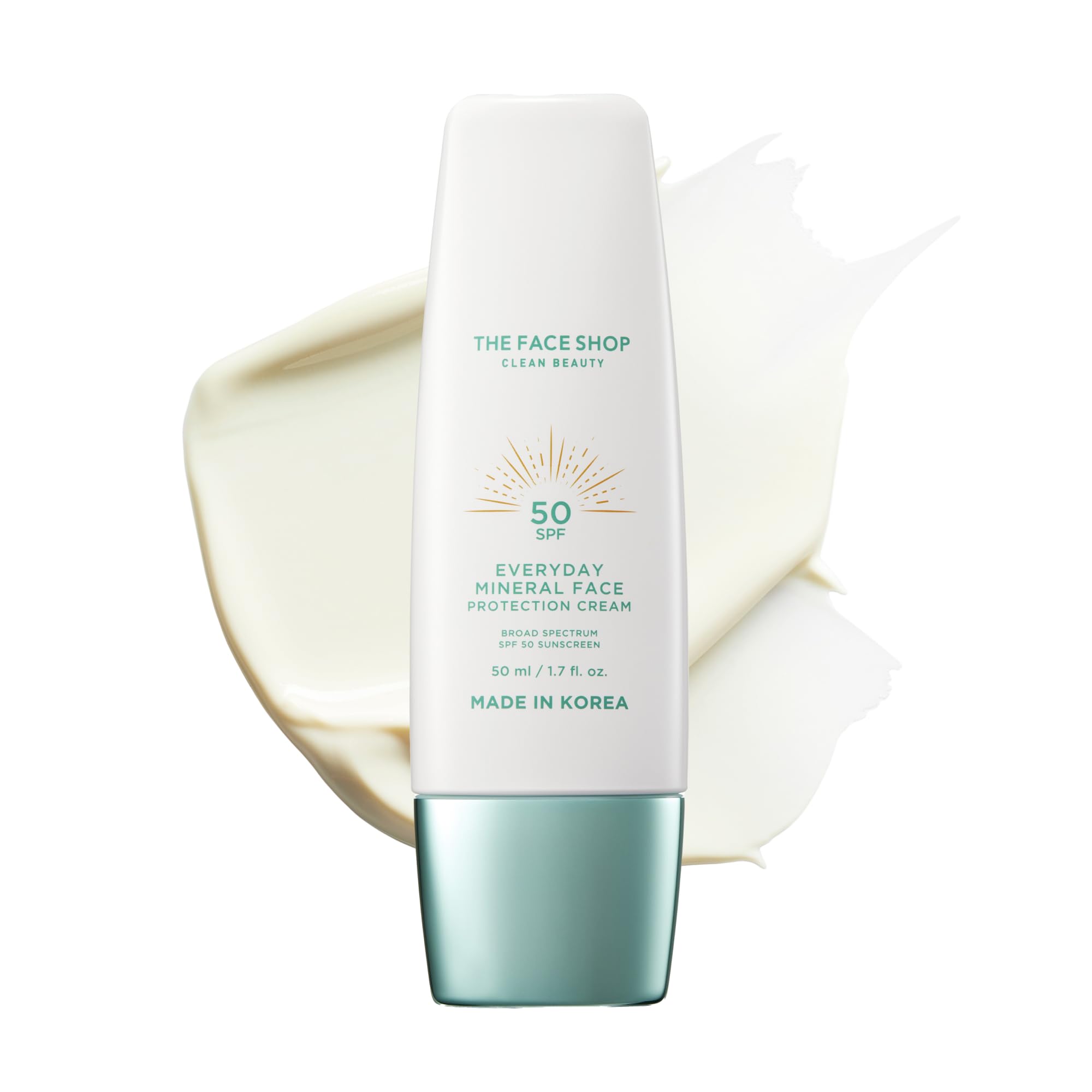The Face Shop Everyday Mineral Sunscreen Spf 50, Korean Sunscreen For Face With Zinc Oxide, Panthenol & Niacinamide, For Sensiti