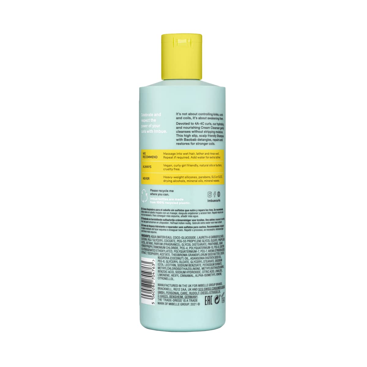 Imbue Coil Awakening Sulphate Free Cream Cleanser Shampoo - Curl Enhancing for 4A-4C Hair - Add Moisture and Hydrate - Curly Gir