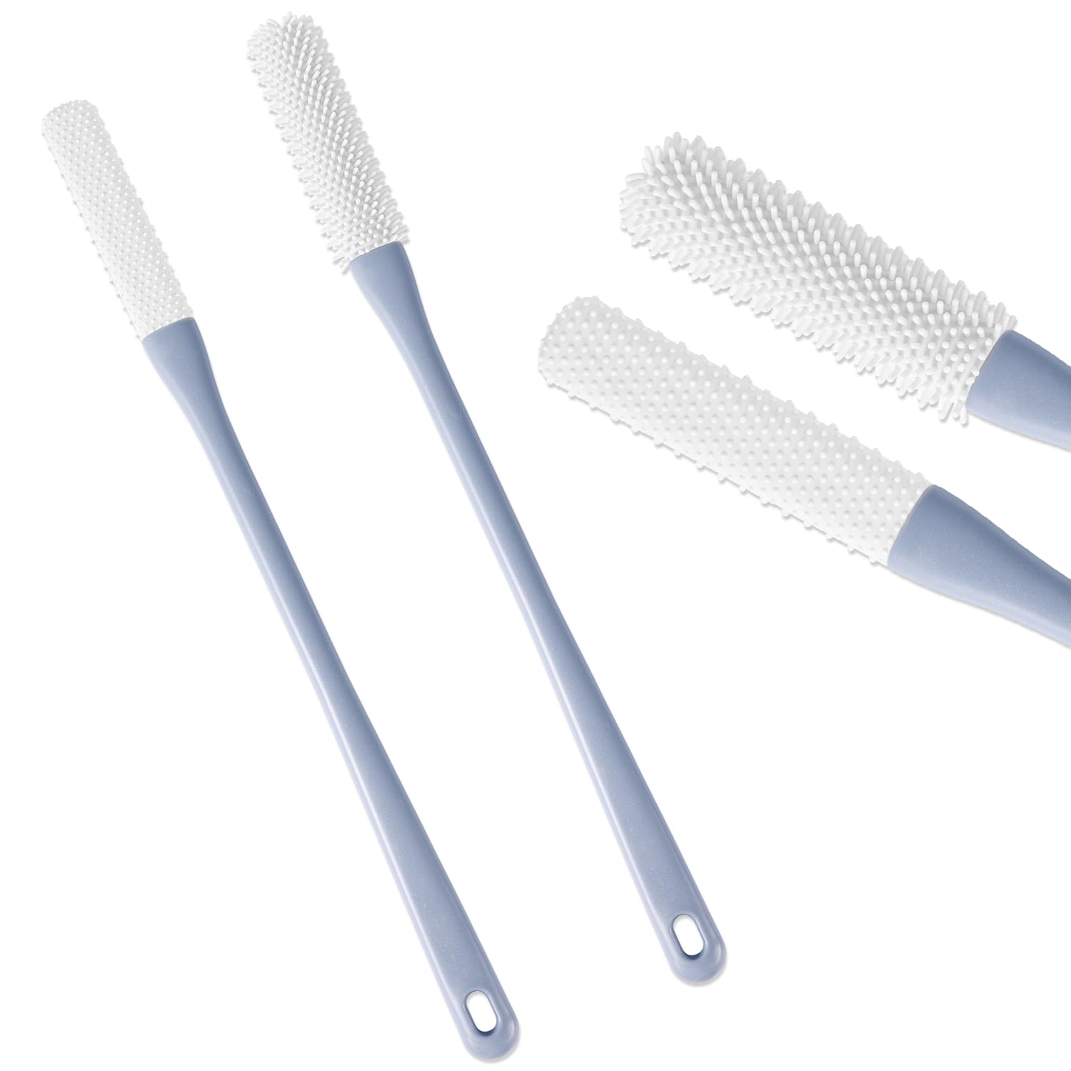 2Pcs Toe Seam Massage Brush For Shower, Long Handle Foot Scrubber Brush Soft Rubber Foot File Between The Toe Gap Cleaning Brush