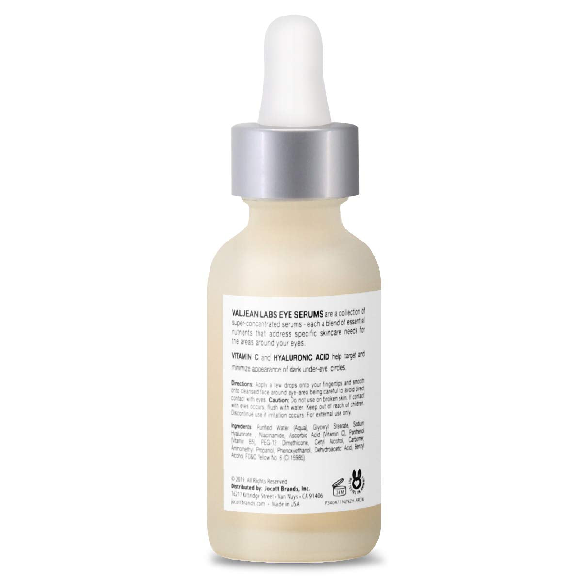 Valjean Labs Brighten Eye Serum With Vitamin C + Hyaluronic Acid | Helps Minimize Dark Circles And Even Skin Tone | Paraben Free