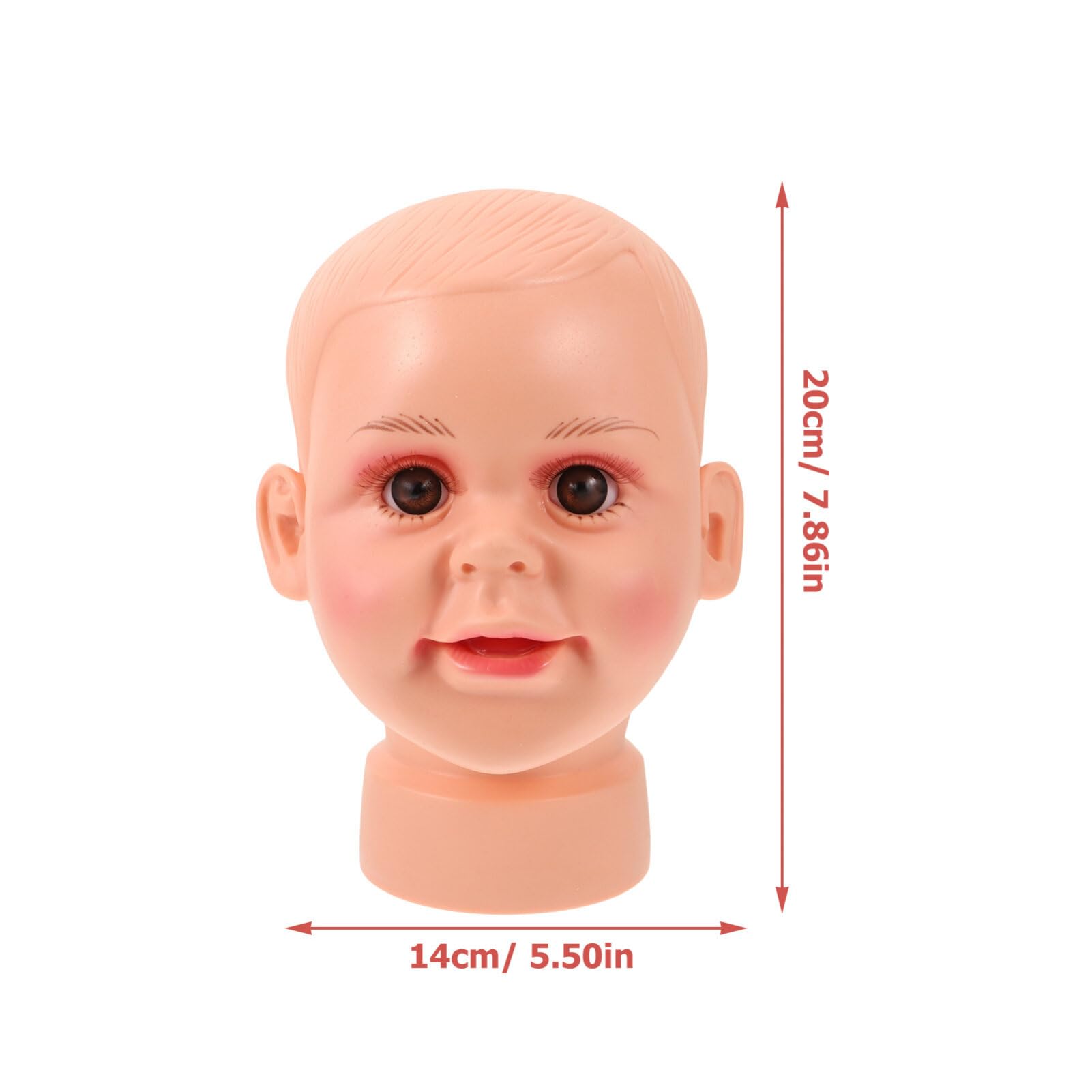 SOLUSTRE Baby Mannequin Head, Baby Boy Girl Children Mannequin Manikin Head Kid Mannequin Head Display for Hair Wigs Scarf Hats