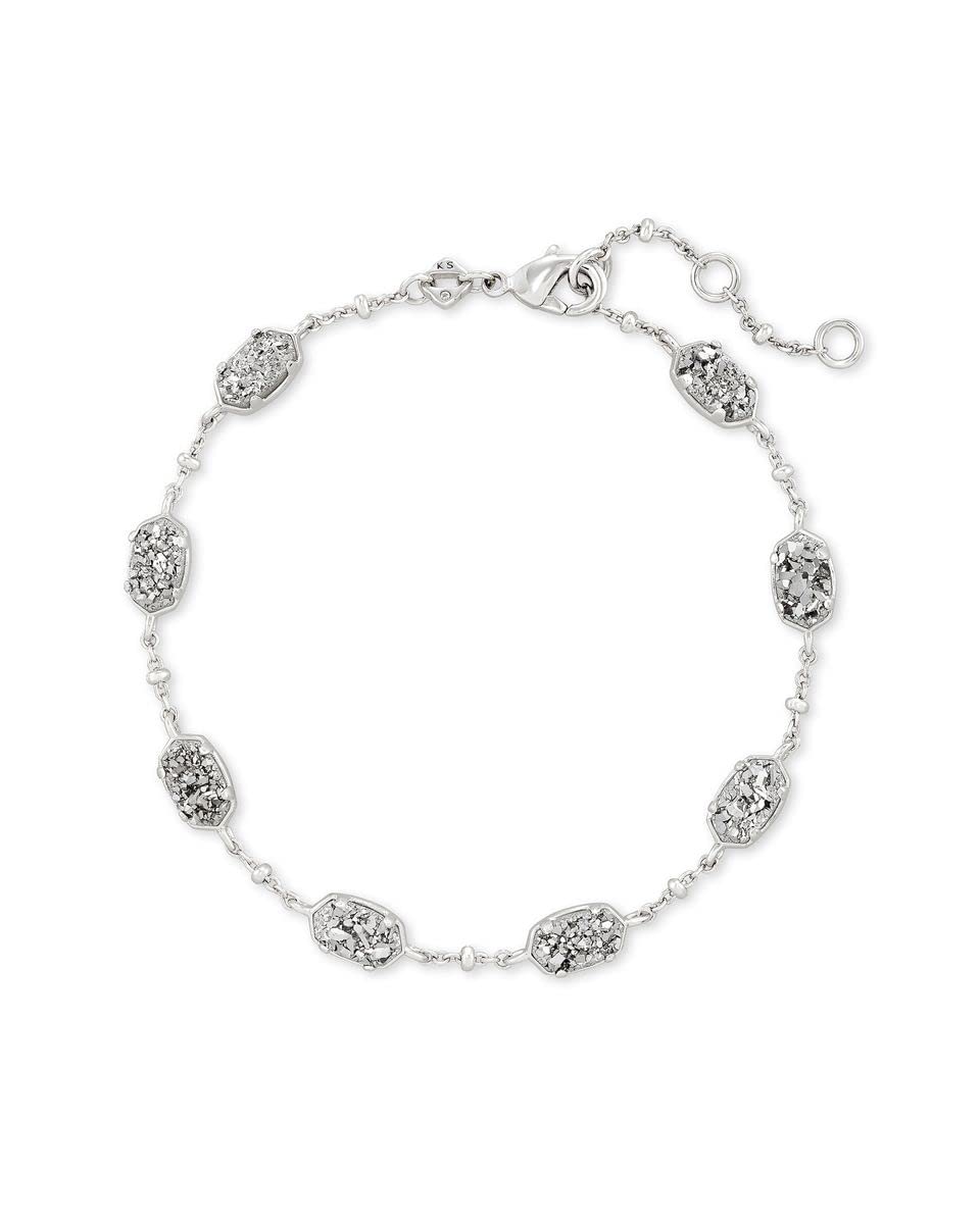 Kendra Scott Emilie Link Bracelet for Women, Fashion Jewelry, Rhodium-Plated, Platinum Drusy