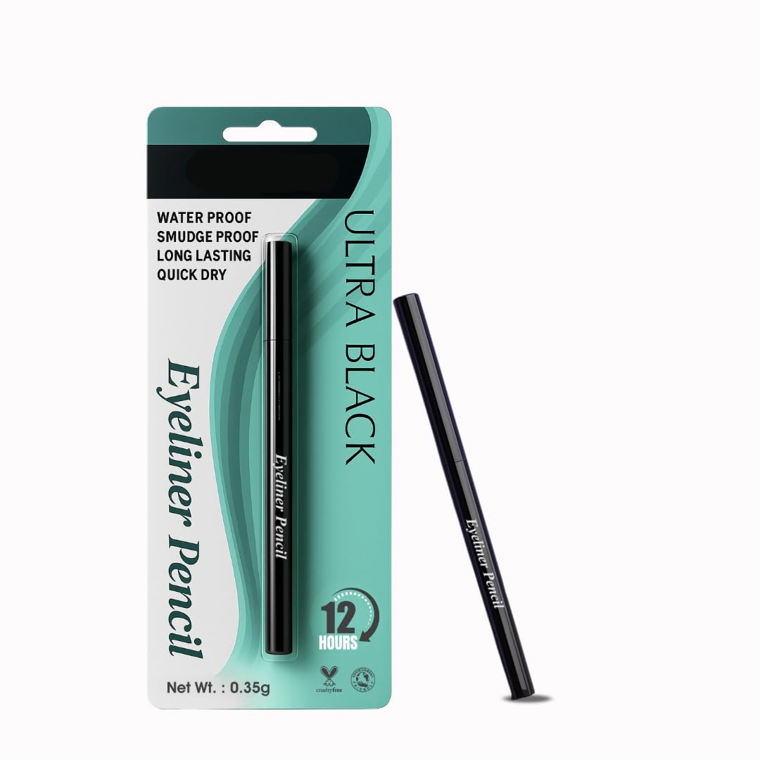 B Inik Long Lasting Black Eyeliner Pencil, Waterproof, Smudge Proof, Matte Finish, 0.35G