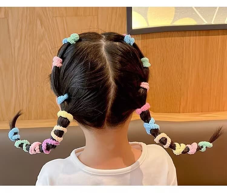 WDGROW Tiny Hair Tie for Toddler Girls,120pcs,No Damage Hair Ties for Kids,Children,Seamless,Soft Cotton Small Hair Elastic Pony