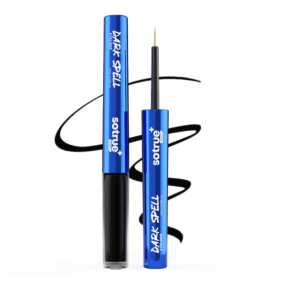 Sotrue Dark Spell Liquid Eye Liner, Black, Long Lasting Matte Waterproof Liner - Quick Drying Smudge Proof,Fine Tip For Precise 