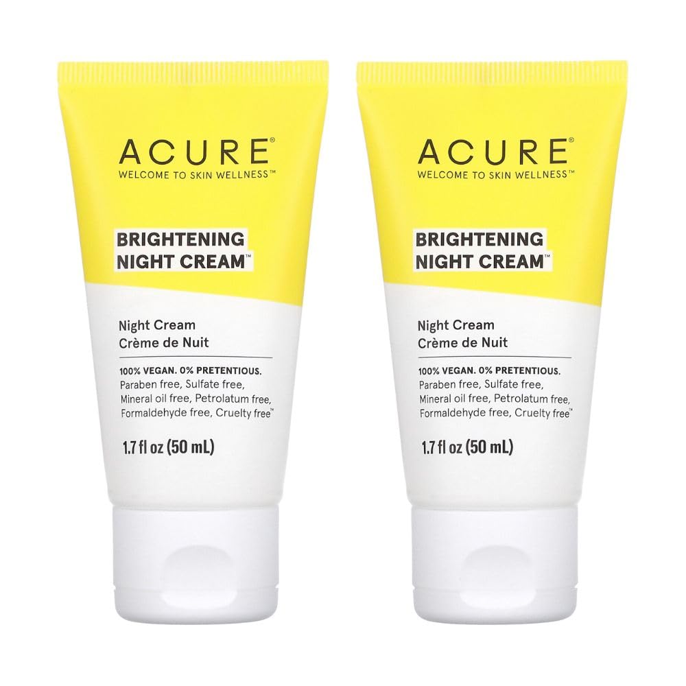 ACURE Acure Brightening Night Cream, 1.7 fl oz (50 ml) (Pack of 2)