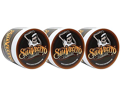 Suavecito Pomade Original Hold 4 Oz, 3 Pack - Medium Hold Hair Pomade For Men - Medium Shine Water Based Wax Like Flake Free Hai