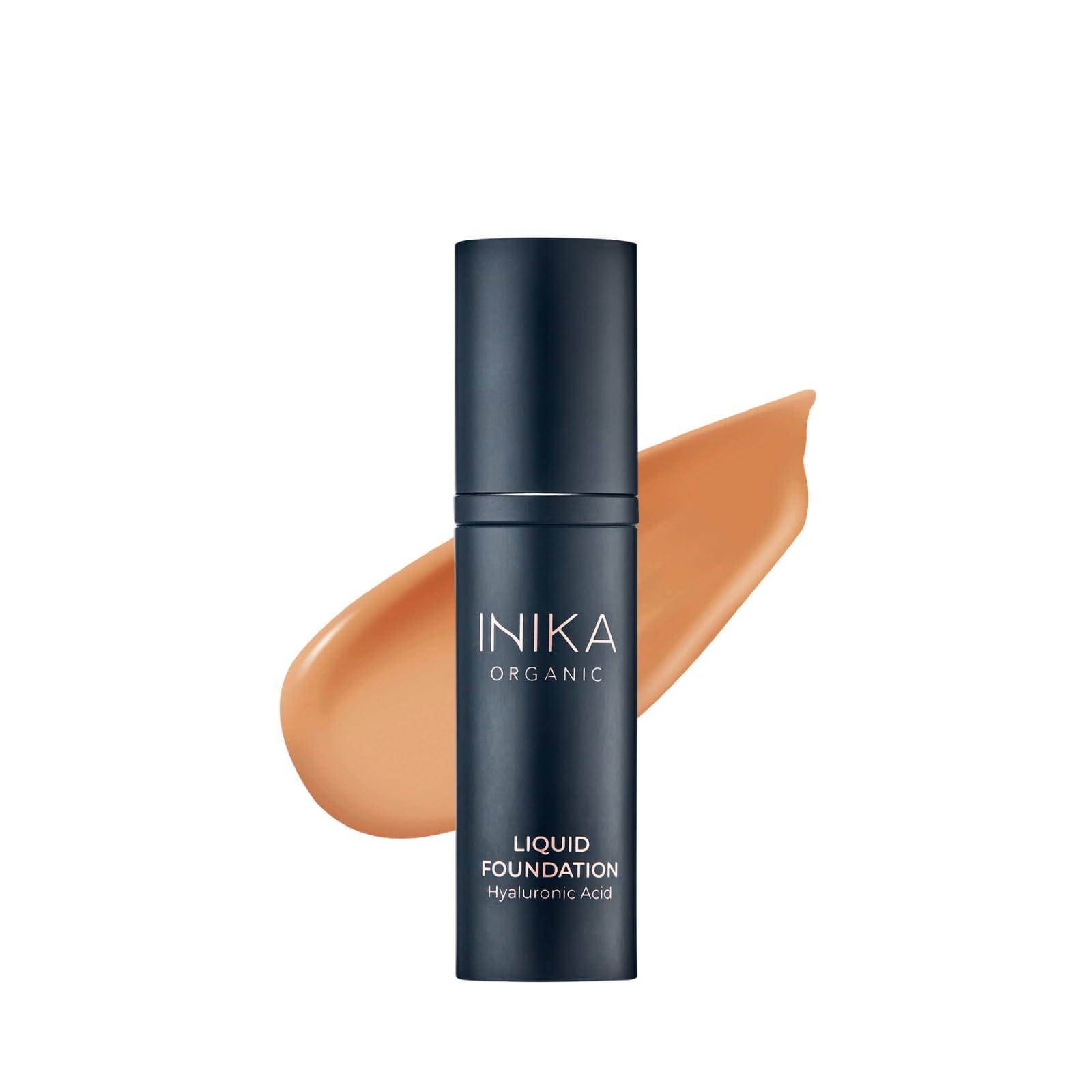 INIKA Organic Full Coverage Liquid Foundation Makeup with Hyaluronic Acid and Argan Oil, Vegan and Organic Foundation for Skin E