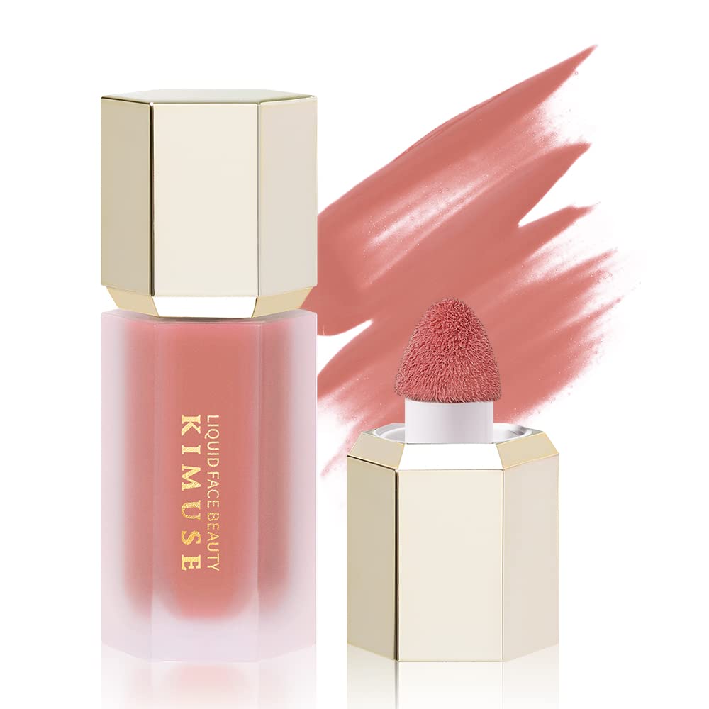 KIMUSE Liquid Blush, Soft Cream Blush Face Blush, Liquid Blush for Cheeks, Long-Wearing Pigmented Blush, Waterproof, Smudge Proo