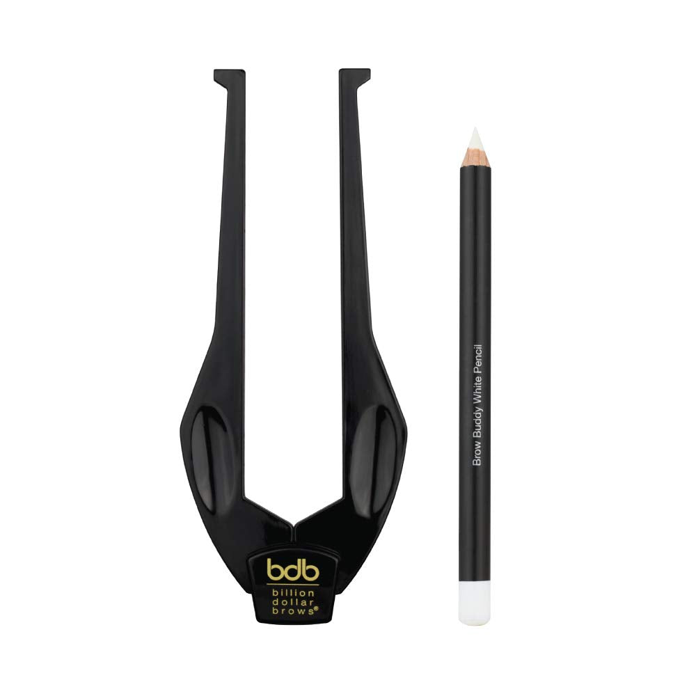 Billion Dollar Brows 2-Piece Brow Buddy Contour Stencil Microblading Kit For Symmetrical Eyebrows, Black
