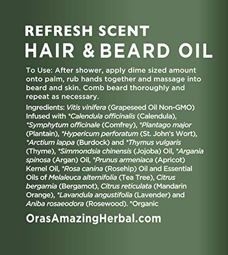 Tattoo Salve and Beard Oil Gift Set for Men with Tattoos and Beards, Tattoo Gifts, Made in The USA, Ora's Amazing Herbal (Tattoo