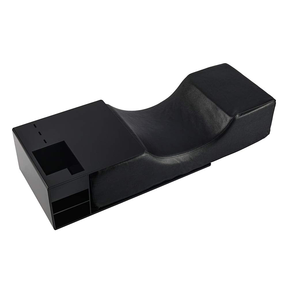 Eyelash Extension Neck Pillow With Acrylic Shelf Organizer Stand, Pu Leather Waterproof Lash Extension Grafting Pillow Makeup To