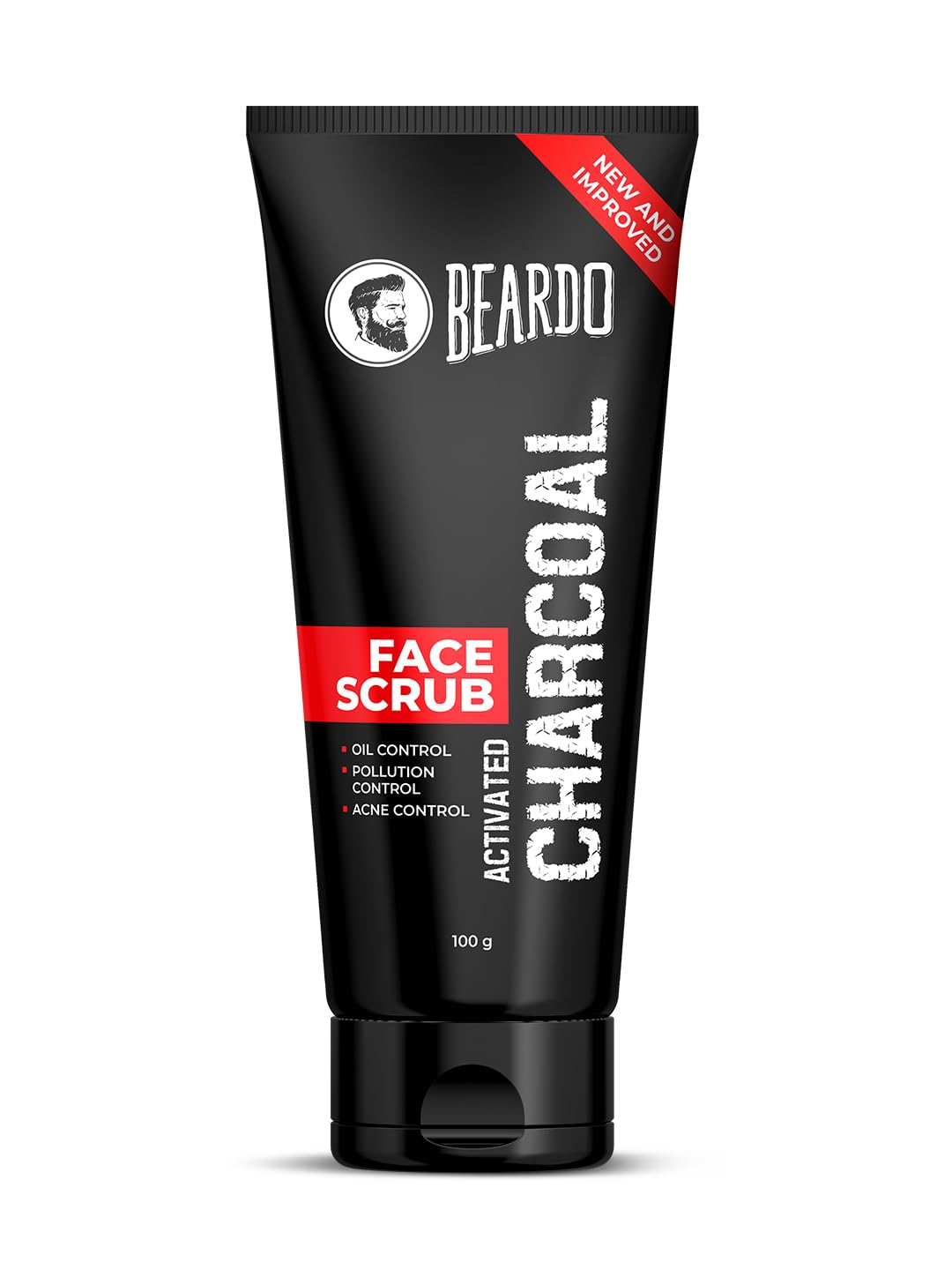 Beardo Activated Charcoal Face Scrub, 100 Gm | Anti-Pollution Face Scrub For Deep Pore Cleansing | Removes Dirt & Impurities | S