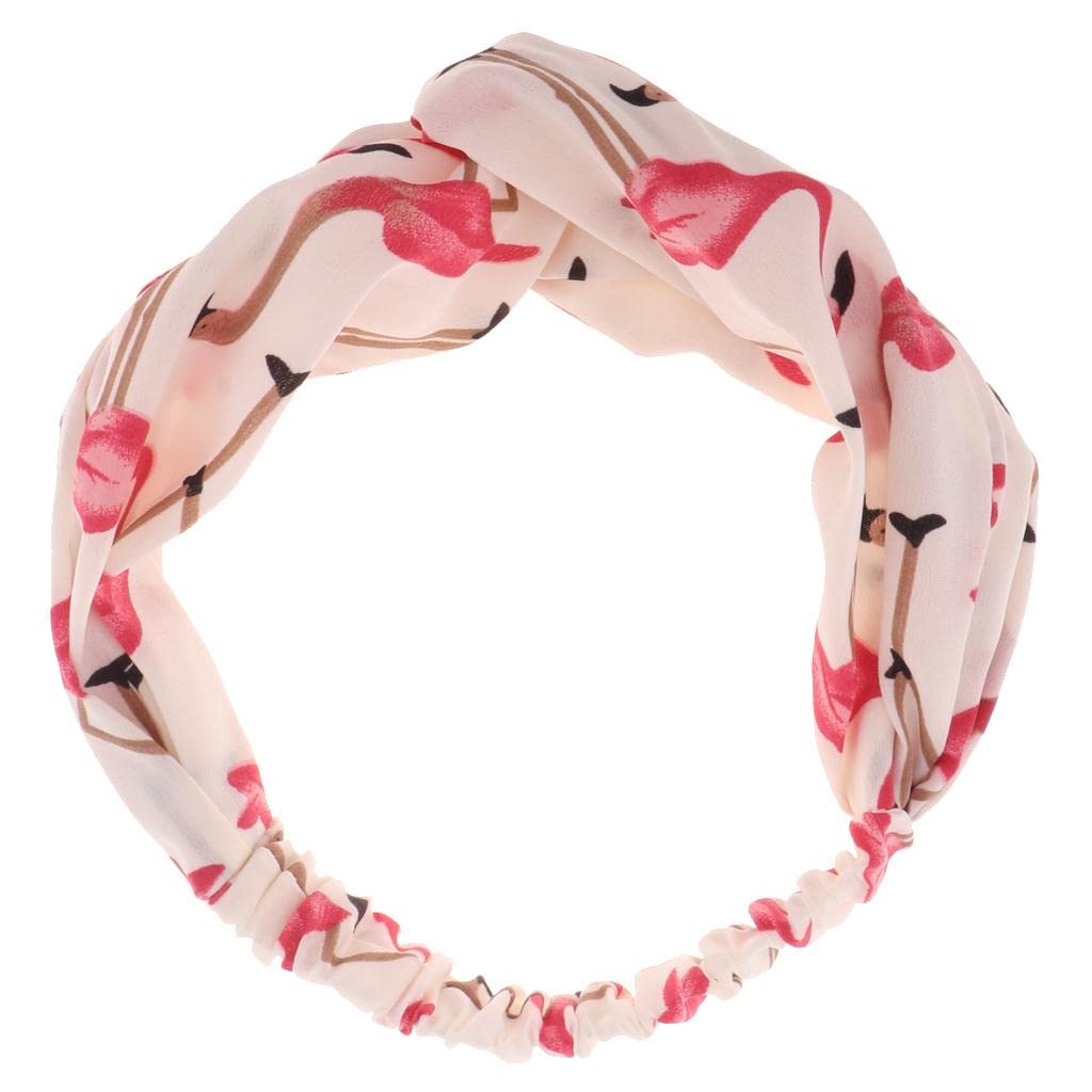 Myaddiction Womens Cloth Flamingo Knot Headband Elastic Beach Hair Band Wide Headwrap White Clothing, Shoes & Accessories | Wome