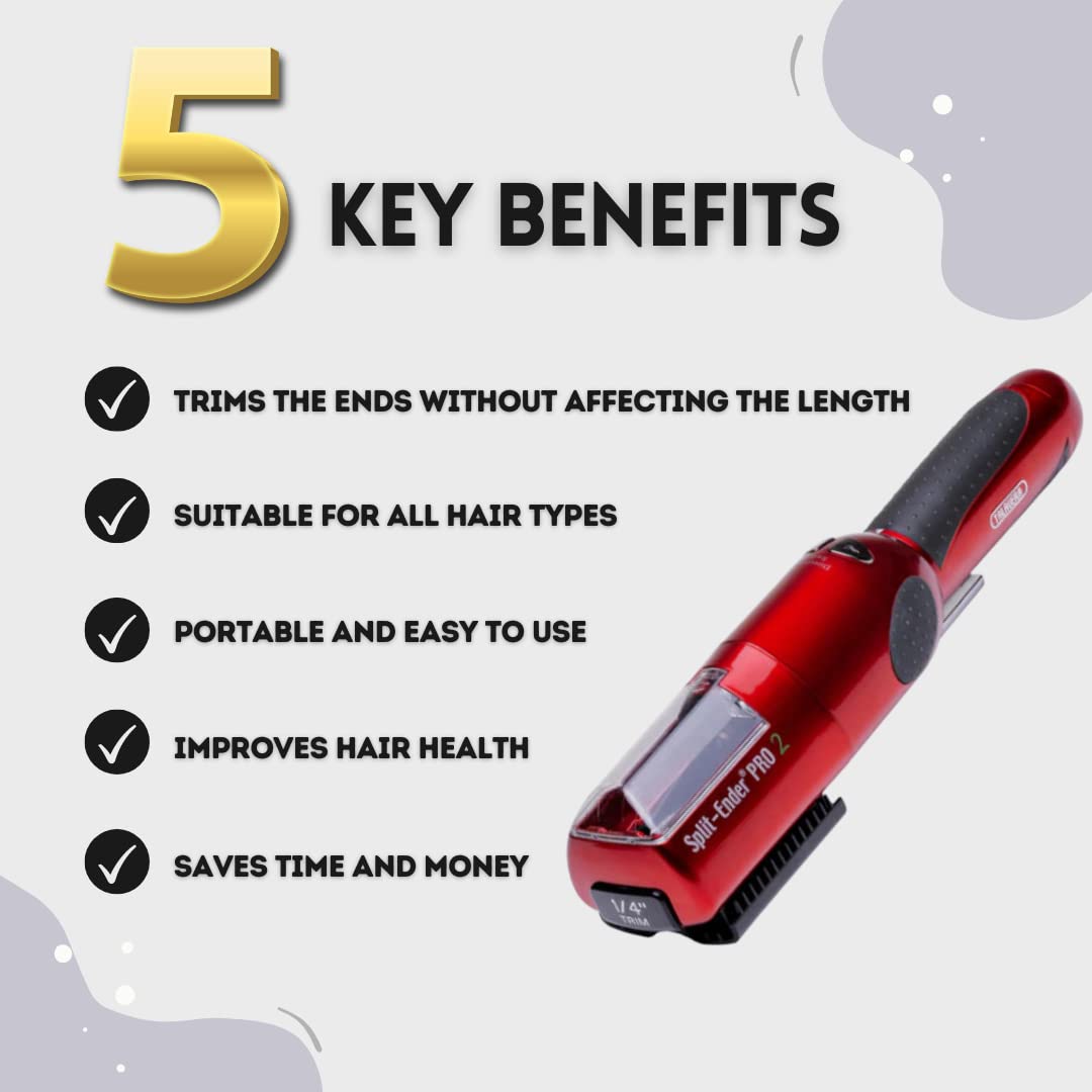 Split Ender Pro 2 Automatic Easy Split End Remover, Damaged Hair Repair Trimmer for Broken, Frizzy, Dry, and Brittle Split Ends,
