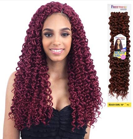 Beach Curl 18'' (6 Pack, 1B Off Black) - Freetress Synthetic Crochet Braid