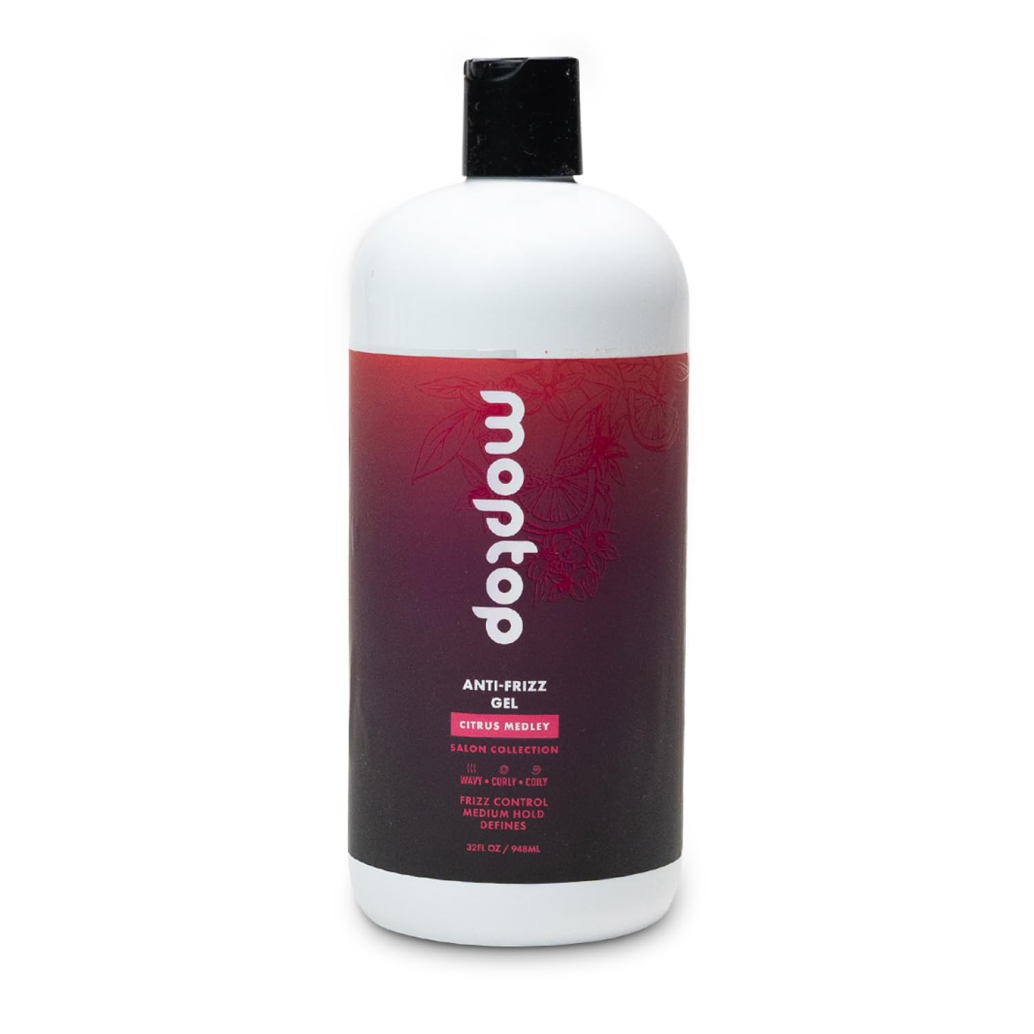 MopTop Salon Anti Frizz Hair Gel - Salon Quality Curl Defining Gel to Enhance Wavy, Curly and Kinky-Coily Hair, Medium Hold, For