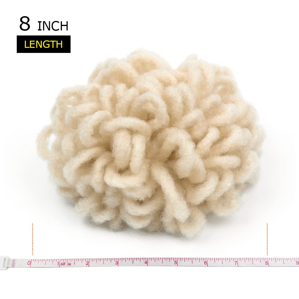 Kgbfass Blonde Loc Buns For Black Women Drawstring Ponytail Loc Petal Bun Curly Locs Ponytail Dreadlock Buns Faux Locs Ponytails