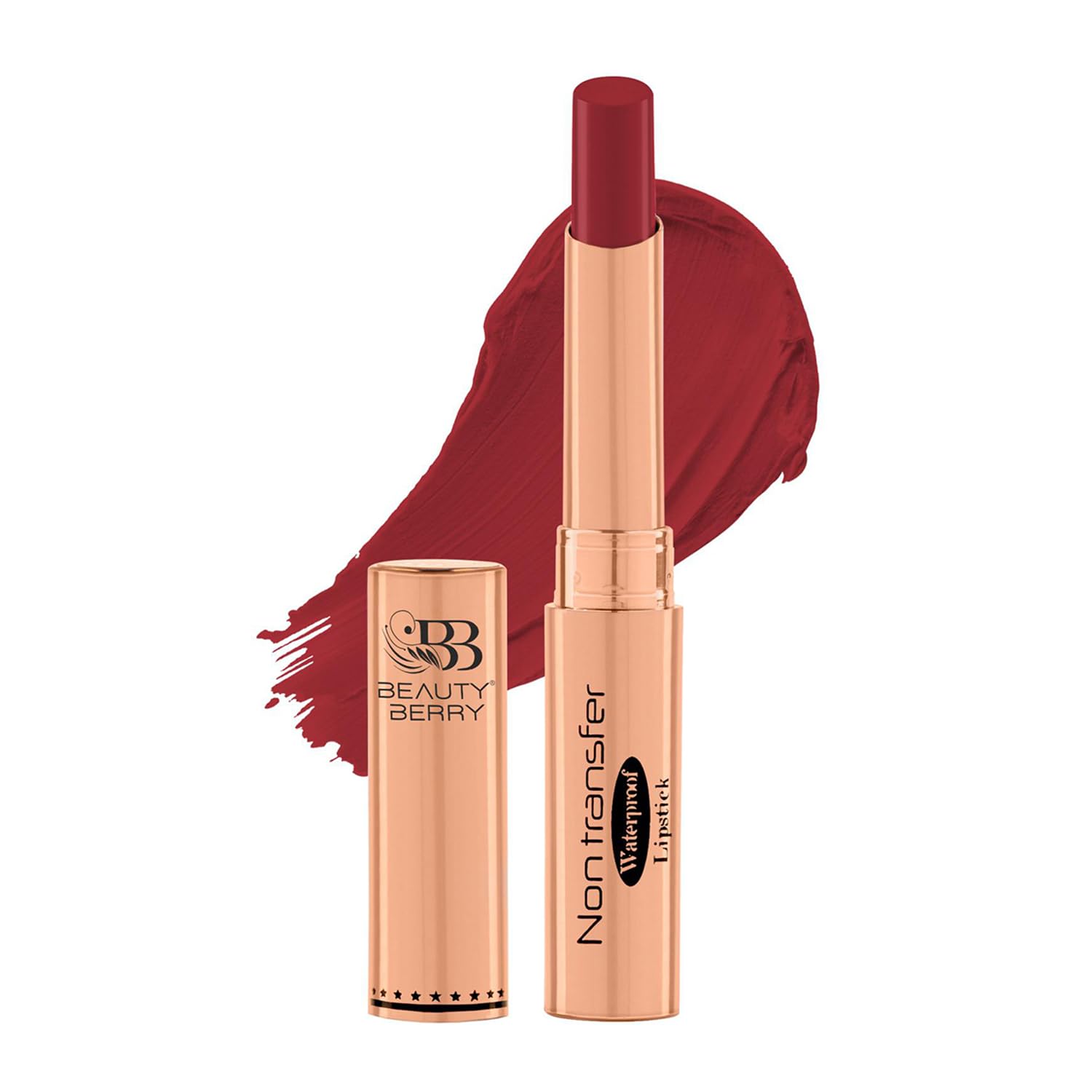 Beauty Berry Non Transfer Waterproof Lipstick, Long Lasting Smudge Proof Highly Pigmented Shades, (Pack Of 1) (Rich Red 16)
