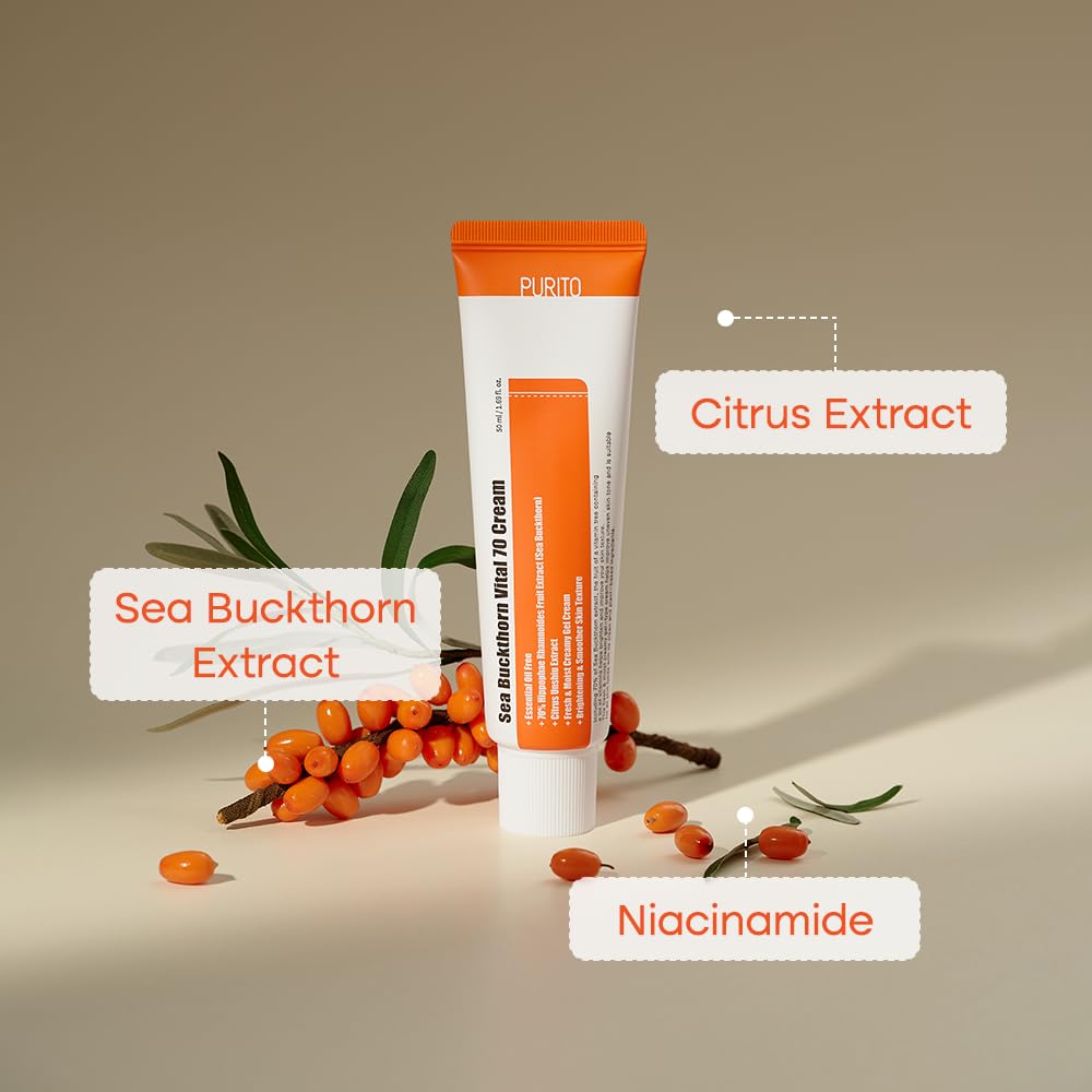 Purito [Essential Oil-Free] Sea Buckthorn Vital 70 Cream 50Ml / 1.7 Fl.Oz