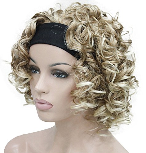 Lydell 12 Super Curly Wigs Blonde mix Synthetic Headband Wigs (27T613 Blonde mix)