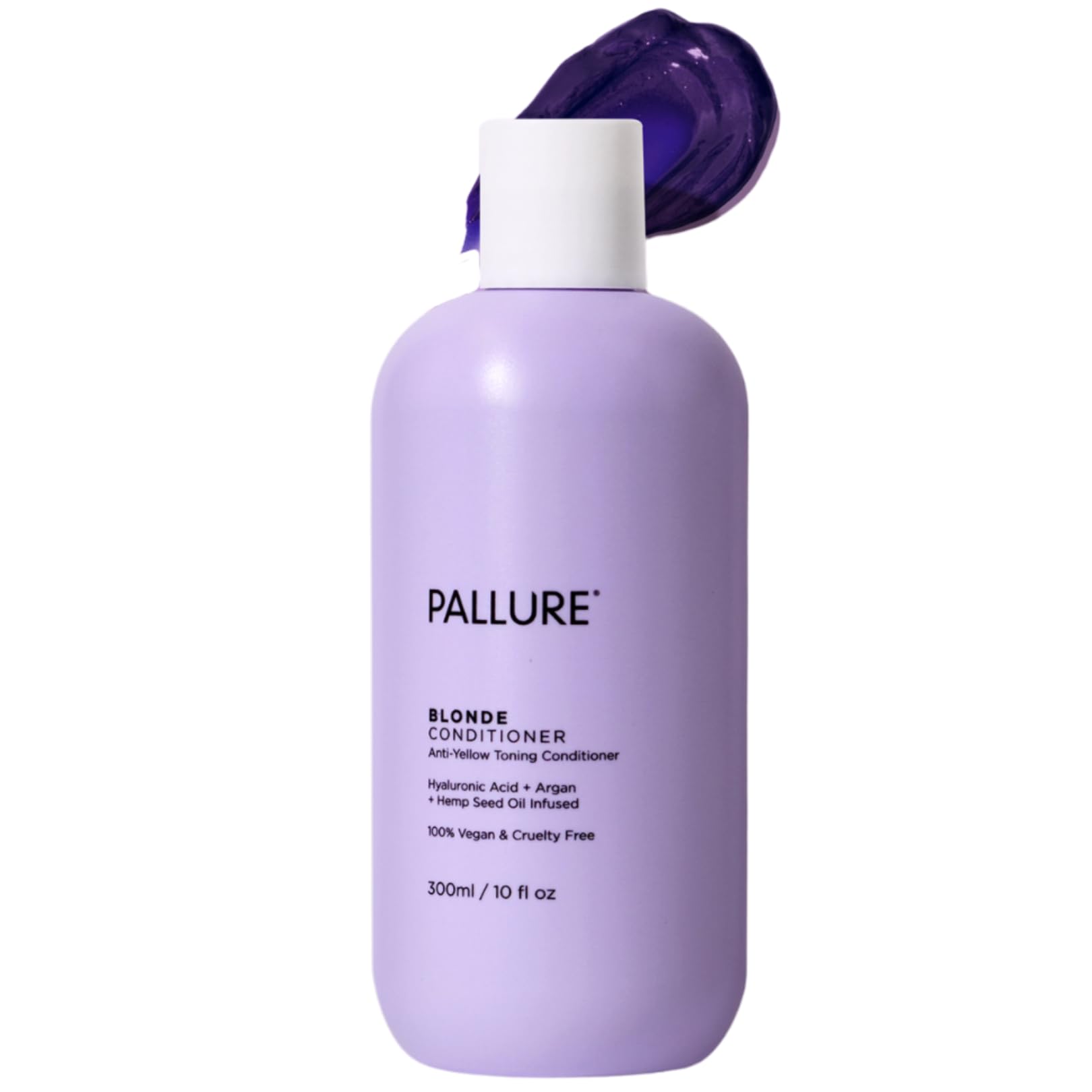 Pallure Blonde Toning Conditioner, Reduces Brassiness And Yellow Tones  For Blonde, Platinum, Bleached, Silver Hair, Vegan Crue