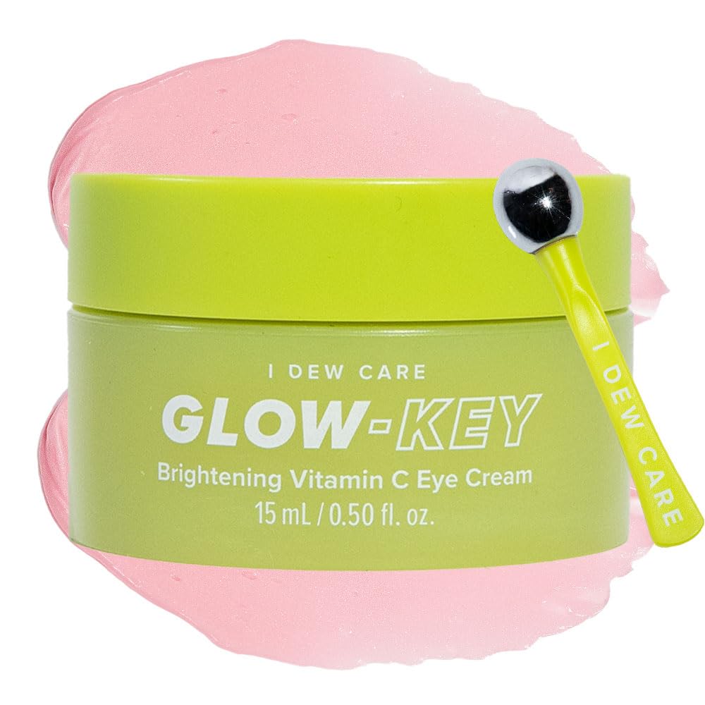 I Dew Care Vitamin C Depuffing Eye Cream With Eye Roller Set | Korean Skin Care Dark Circles Under Eye Treatment With Hyaluronic