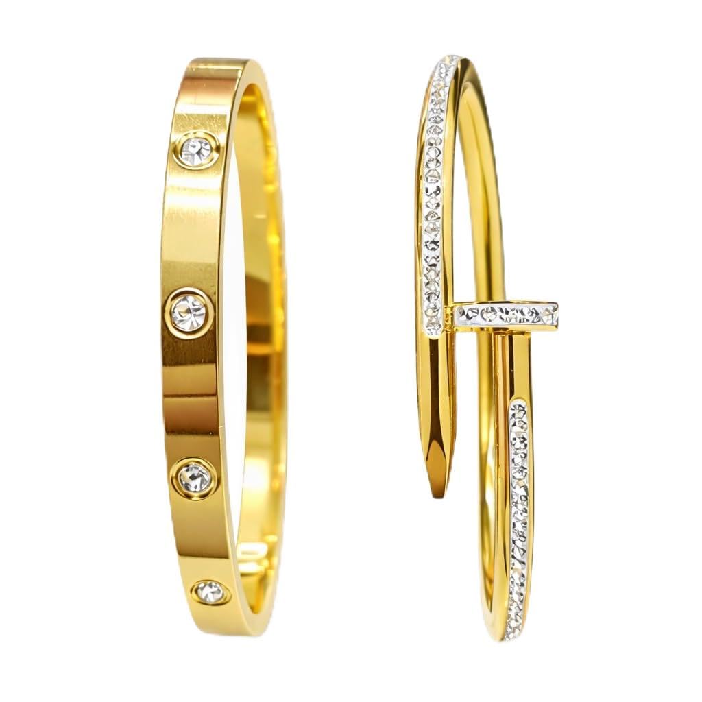 Meenaz Bracelet For Women Stylish Bangles For Women Adjustable Anti Tarnish Bracelet For Girls 2 Rose Gold Kada For Women Access