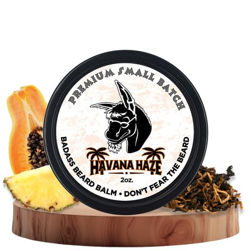 Badass Beard Care Beard Wax For Men - Havana Haze, 2 Oz - Softens Beard Hair, Leaves Your Beard Looking And Feeling More Dense