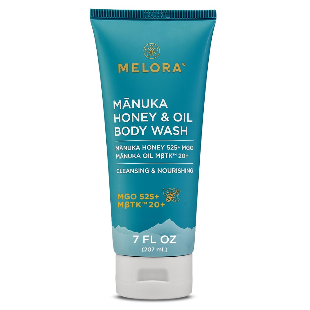 Melora Manuka Honey Body Wash (7 Oz) - Moisturizing Skin Care Body Soap With Manuka Honey & Oil For Acne, Dry, Or Sensitive Skin