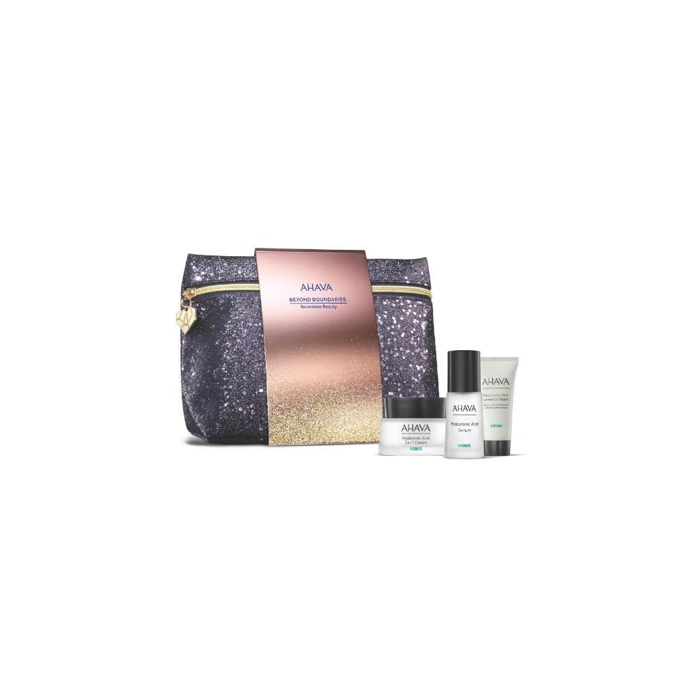 AHAVA Hyaluronic Happiness Trio  Includes 24/7 Cream 50ml, 24/7 Eye Cream 15ml & LeaveOn Mask 15ml  Deep Hydration Skincare S