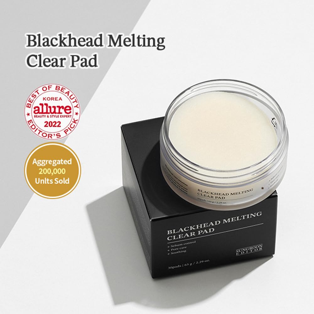 Sungboon Editor Blackhead Melting Clear Pad 65G(30 Counts) | Blackhead Remover Pad, Pore Minimizing | Deep Cleansing & Pore Uncl
