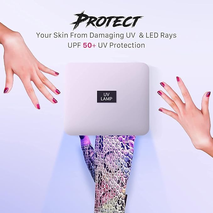 ManiGlovz - The Original UPF 50+ UV/LED Protective Gloves for Gel Manicures, Sun Protection Fingerless Gloves-Shield Skin from T