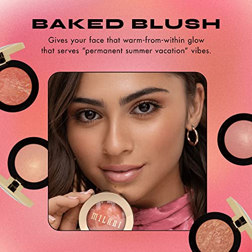 Milani Baked Blush - Corallina (012 Ounce) Cruelty-Free Powder Blush - Shape, Contour & Highlight Face For A Shimmery Or Matte F