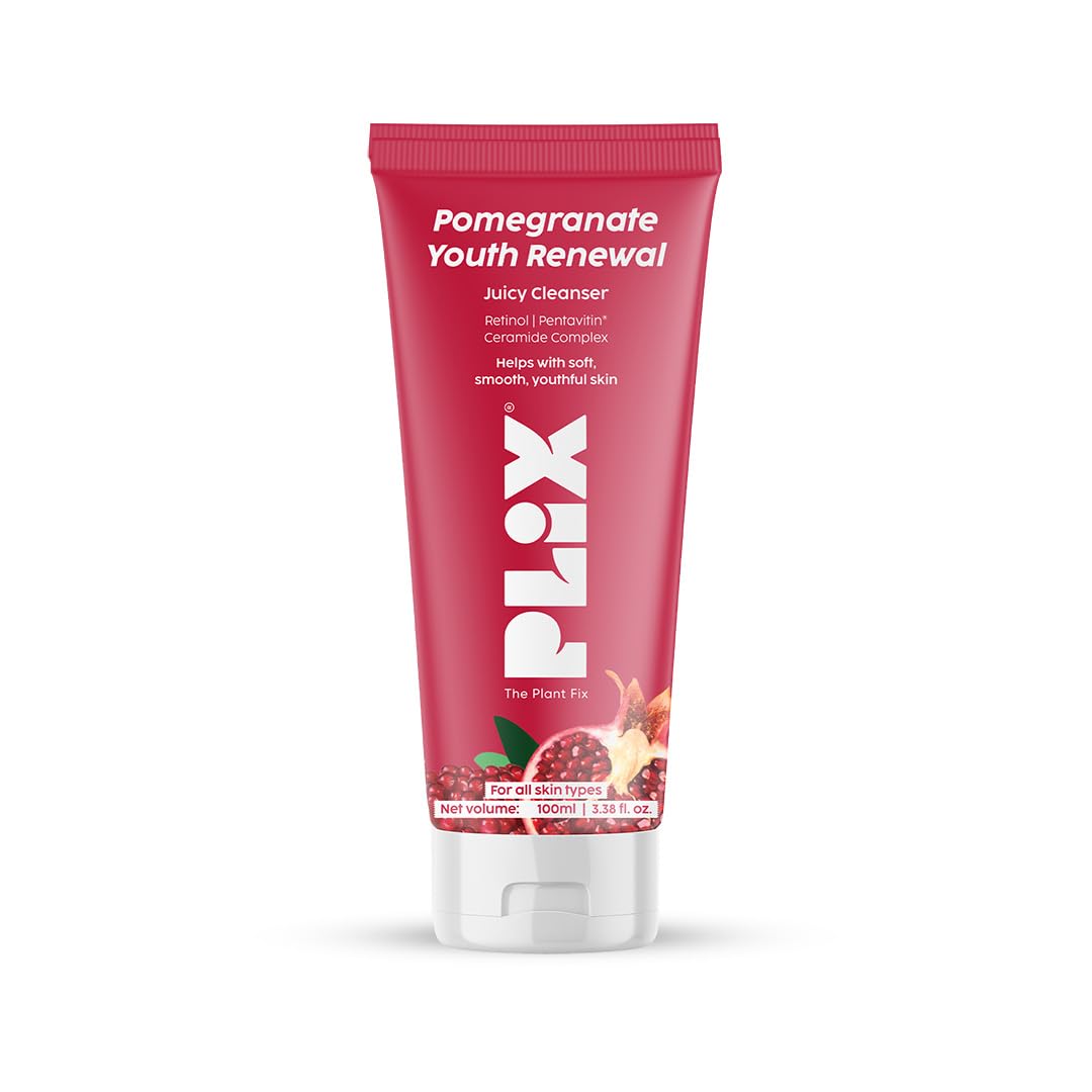 Plix- The Plant Fix Pomegranate Youth Renewal Juicy Face Wash Cleanser | Youthful Glow | Hydration | Smooth & Soft Texture | Ret