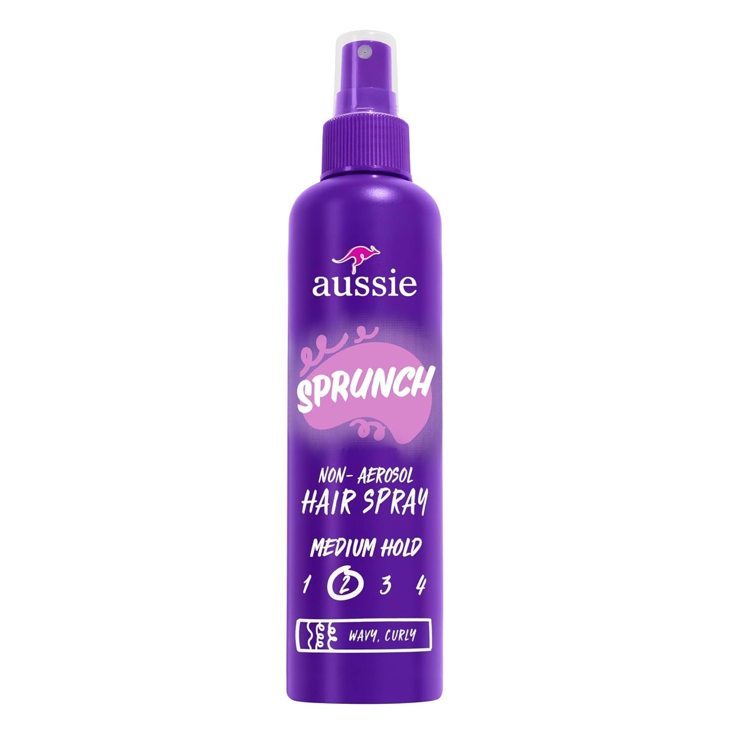 Aussie Sprunch NonAerosol Hair Spray for Curly & Wavy Hair, Flexible Hold, Frizz Control,
