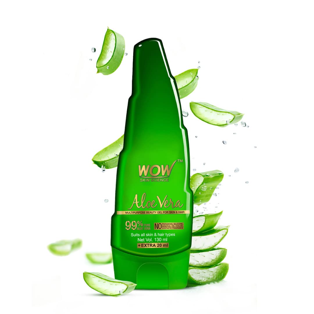 WOW Skin Science 99% Pure Aloe Vera Gel for Face, Skin & Hair  150ml | Ultimate Gel For Glowing Skin | For Both Men and Women