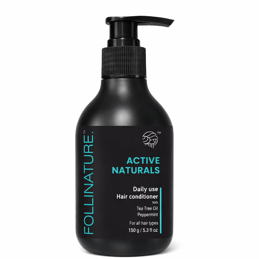 Follinature Active Naturals Hair Conditioner  Tea Tree Oil & Peppermint Conditioner For Dry, Frizzy & Damaged Hair  Daily Mois