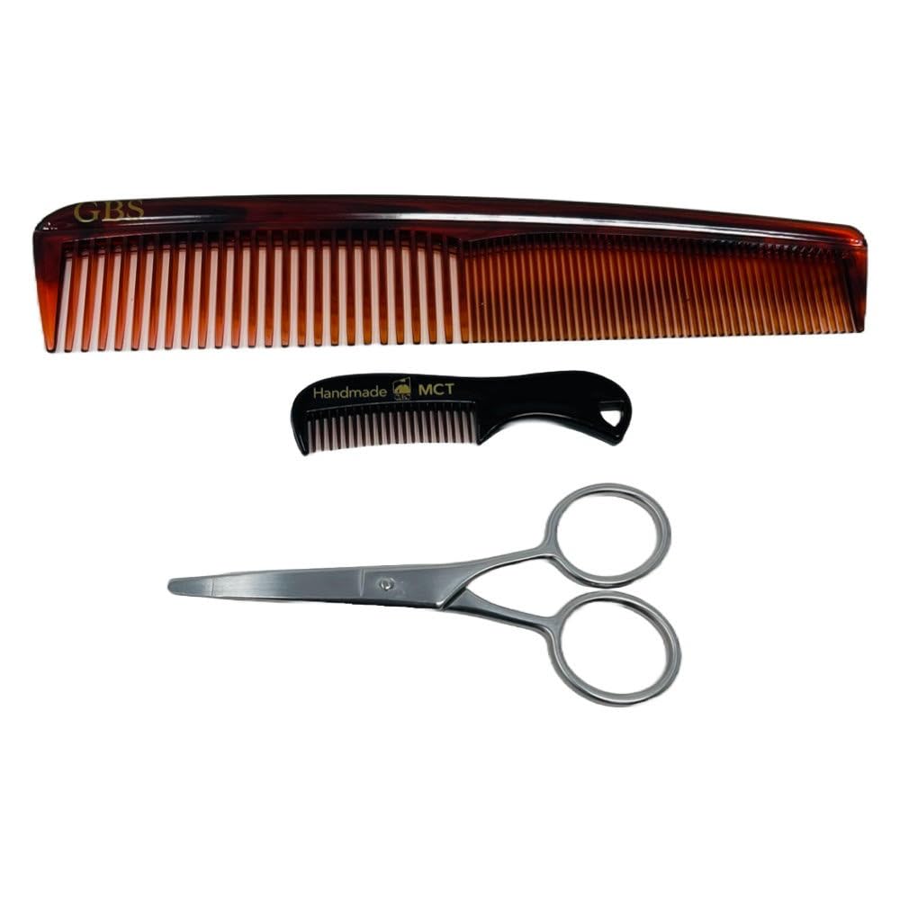 G.B.S Beard Grooming Set Includes Beard Oil, Beard Balm, 3'' Boar Bristle Brush, 7 Inches Dressing Comb, 5 Inches Shave Razor An